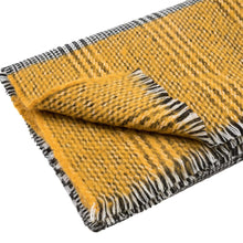 Load image into Gallery viewer, Unisex Oversized Yellow and Grey Scarf with Fringes
