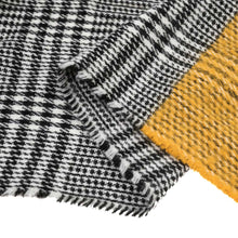 Load image into Gallery viewer, Unisex Oversized Yellow and Grey Scarf with Fringes
