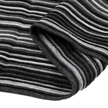 Load image into Gallery viewer, Men&#39;s Black and White Striped Scarf with Tassels
