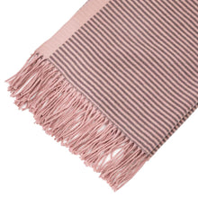 Load image into Gallery viewer, Women Oversized Pink and Brown Striped Reversible Scarf with Tassels
