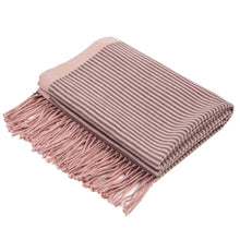 Load image into Gallery viewer, Women Oversized Pink and Brown Striped Reversible Scarf with Tassels
