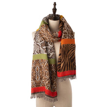 Load image into Gallery viewer, Women Oversized Double Jacquard Leopard Scarf with Tassels
