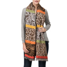 Load image into Gallery viewer, Women Oversized Double Jacquard Leopard Scarf with Tassels
