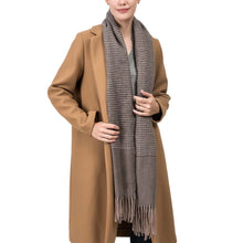 Load image into Gallery viewer, Women Oversized Grey long Scarf with Tassels
