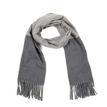 Load image into Gallery viewer, Unisex Oversized Grey long scarf Scarf with Tassels
