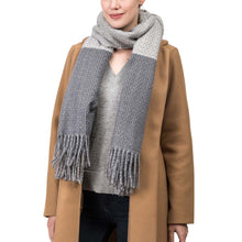 Load image into Gallery viewer, Unisex Oversized Grey long scarf Scarf with Tassels
