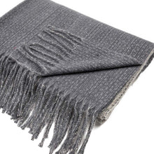 Load image into Gallery viewer, Unisex Oversized Grey long scarf Scarf with Tassels
