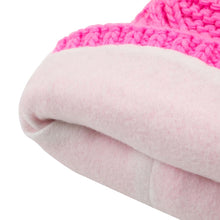 Load image into Gallery viewer, Women Bright Fuchsia Fold-Over Beanie with Pom Pom One Size
