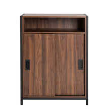 Load image into Gallery viewer, 31.82&quot;H Wooden/Metal Floor Cabinet with Double Sliding Doors
