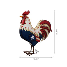 Load image into Gallery viewer, 21&quot;H Metal Patriotic Rooster Porch Décor
