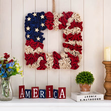 Load image into Gallery viewer, 19.25&quot;L Americana Squared Fabric Wreath
