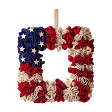 Load image into Gallery viewer, 19.25&quot;L Americana Squared Fabric Wreath
