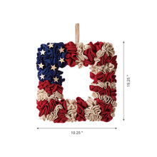 Load image into Gallery viewer, 19.25&quot;L Americana Squared Fabric Wreath
