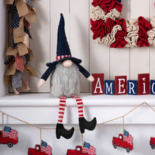 Load image into Gallery viewer, 24&quot;H Fabric Patriotic Gnome Sitter Décor
