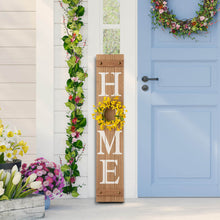 Load image into Gallery viewer, 42&quot;H Wooden Brown HOME Porch Sign With 3 Interchangeable Wreathes（Spring/Fall/Christmas）
