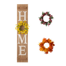 Load image into Gallery viewer, 42&quot;H Wooden Brown HOME Porch Sign With 3 Interchangeable Wreathes（Spring/Fall/Christmas）
