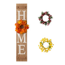 Load image into Gallery viewer, 42&quot;H Wooden Brown HOME Porch Sign With 3 Interchangeable Wreathes（Spring/Fall/Christmas）
