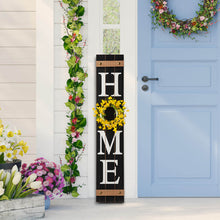 Load image into Gallery viewer, 42&quot;H Wooden Black HOME Porch Sign With 3 Interchangeable Wreathes（Spring/Fall/Christmas）
