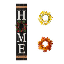 Load image into Gallery viewer, 42&quot;H Wooden Black HOME Porch Sign With 3 Interchangeable Wreathes（Spring/Fall/Christmas）
