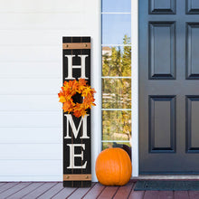 Load image into Gallery viewer, 42&quot;H Wooden Black HOME Porch Sign With 3 Interchangeable Wreathes（Spring/Fall/Christmas）
