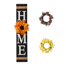 Load image into Gallery viewer, 42&quot;H Wooden Black HOME Porch Sign With 3 Interchangeable Wreathes（Spring/Fall/Christmas）
