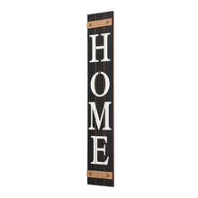 Load image into Gallery viewer, 42&quot;H Wooden Black HOME Porch Sign With 3 Interchangeable Wreathes（Spring/Fall/Christmas）
