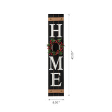 Load image into Gallery viewer, 42&quot;H Wooden Black HOME Porch Sign With 3 Interchangeable Wreathes（Spring/Fall/Christmas）
