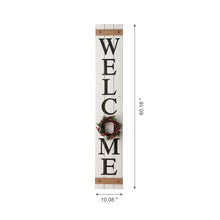 Load image into Gallery viewer, 60&quot;H Wooden White WELCOME Porch Sign With 4 Interchangeable Wreathes（Spring/Patriotic/Fall/Christmas）
