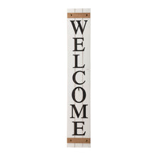 Load image into Gallery viewer, 60&quot;H Wooden White WELCOME Porch Sign With 4 Interchangeable Wreathes（Spring/Patriotic/Fall/Christmas）
