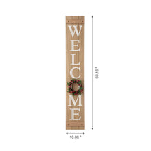 Load image into Gallery viewer, 60&quot;H Wooden Brown WELCOME Porch Sign With 4 Interchangeable Wreathes（Spring/Patriotic/Fall/Christmas）
