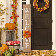 Load image into Gallery viewer, 60&quot;H Wooden Brown WELCOME Porch Sign With 4 Interchangeable Wreathes（Spring/Patriotic/Fall/Christmas）
