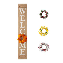 Load image into Gallery viewer, 60&quot;H Wooden Brown WELCOME Porch Sign With 4 Interchangeable Wreathes（Spring/Patriotic/Fall/Christmas）
