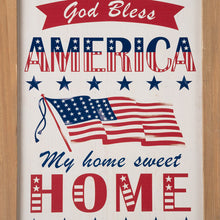 Load image into Gallery viewer, 24&quot;H God Bless America &amp; My Home Sweet Home Wooden Porch Sign Décor
