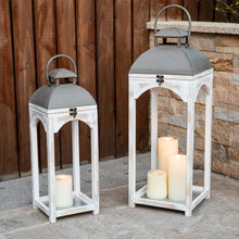 Load image into Gallery viewer, Set of 2 Modern Farmhouse Wooden Lantern
