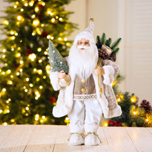 Load image into Gallery viewer, 18&quot;H Christmas Santa Claus Figurine with Golden Coat and Silver Pants Figurine
