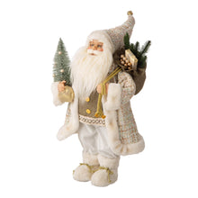 Load image into Gallery viewer, 18&quot;H Christmas Santa Claus Figurine with Golden Coat and Silver Pants Figurine
