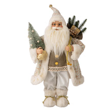 Load image into Gallery viewer, 18&quot;H Christmas Santa Claus Figurine with Golden Coat and Silver Pants Figurine
