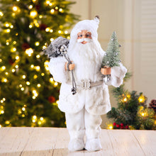 Load image into Gallery viewer, 18&quot;H Christmas Santa Figurine With White Faux Fur Suit
