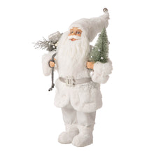 Load image into Gallery viewer, 18&quot;H Christmas Santa Figurine With White Faux Fur Suit
