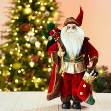 Load image into Gallery viewer, 18&quot;H Christmas Santa Claus Figurine With Traditional Red Velvet Suit
