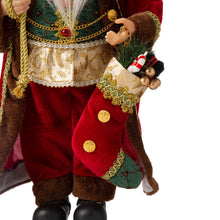 Load image into Gallery viewer, 18&quot;H Christmas Santa Claus Figurine With Traditional Red Velvet Suit
