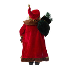 Load image into Gallery viewer, 18&quot;H Christmas Santa Claus Figurine With Traditional Red Velvet Suit
