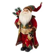 Load image into Gallery viewer, 18&quot;H Christmas Santa Claus Figurine With Traditional Red Velvet Suit
