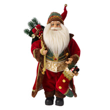 Load image into Gallery viewer, 18&quot;H Christmas Santa Claus Figurine With Traditional Red Velvet Suit
