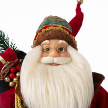 Load image into Gallery viewer, 18&quot;H Christmas Santa Claus Figurine With Traditional Red Velvet Suit
