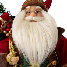 Load image into Gallery viewer, 18&quot;H Christmas Santa Claus Figurine With Traditional Red Velvet Suit
