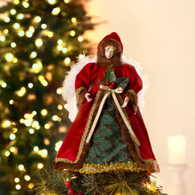 Load image into Gallery viewer, 12&quot;H Christmas Red Velvet Angel Tree Topper
