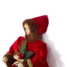 Load image into Gallery viewer, 12&quot;H Christmas Red Velvet Angel Tree Topper
