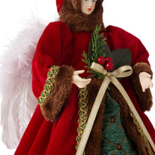 Load image into Gallery viewer, 12&quot;H Christmas Red Velvet Angel Tree Topper
