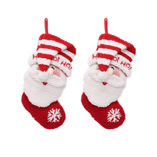 Load image into Gallery viewer, 2PK Hooked Stocking, 3D Santa
